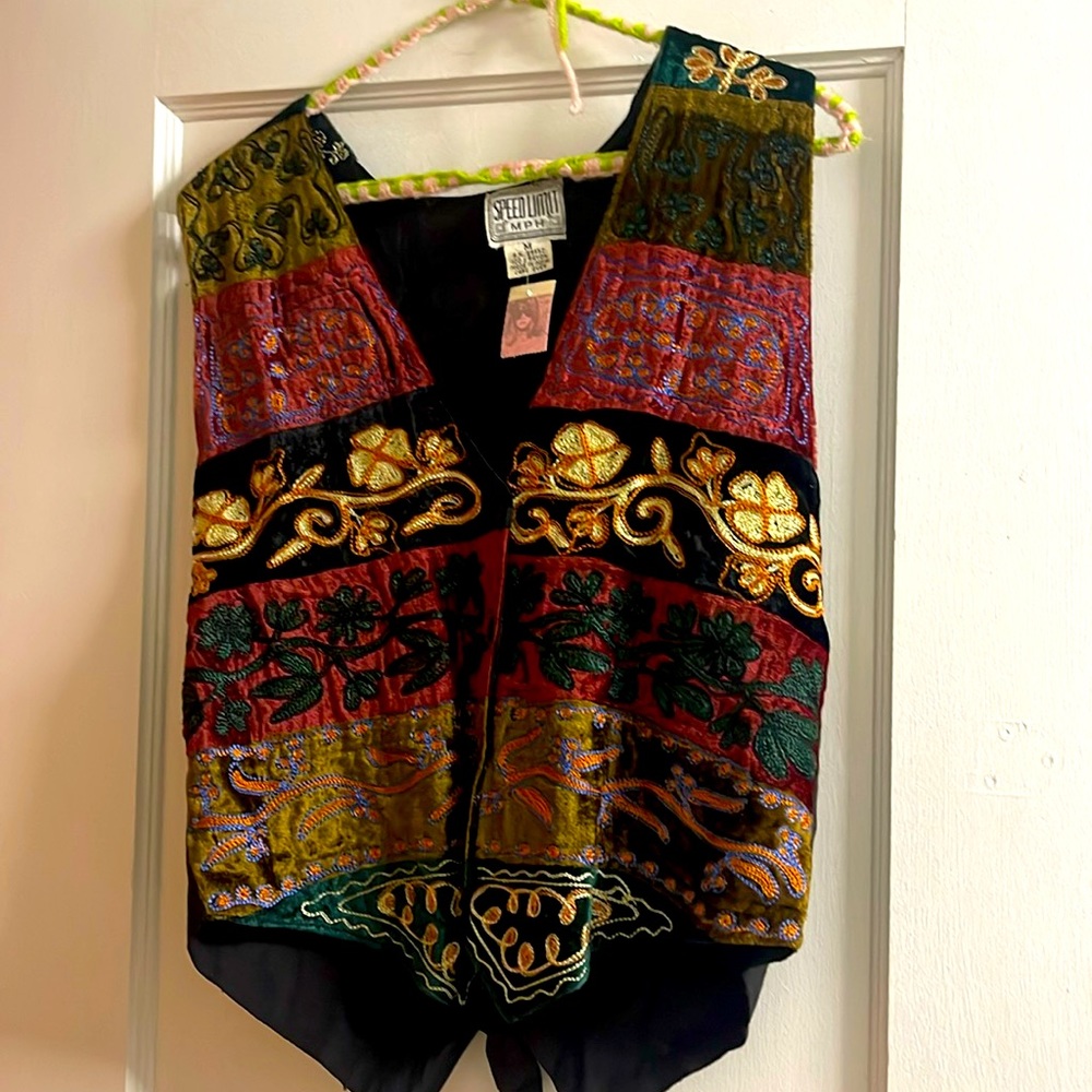 Embroidered Patched Vest Vintage